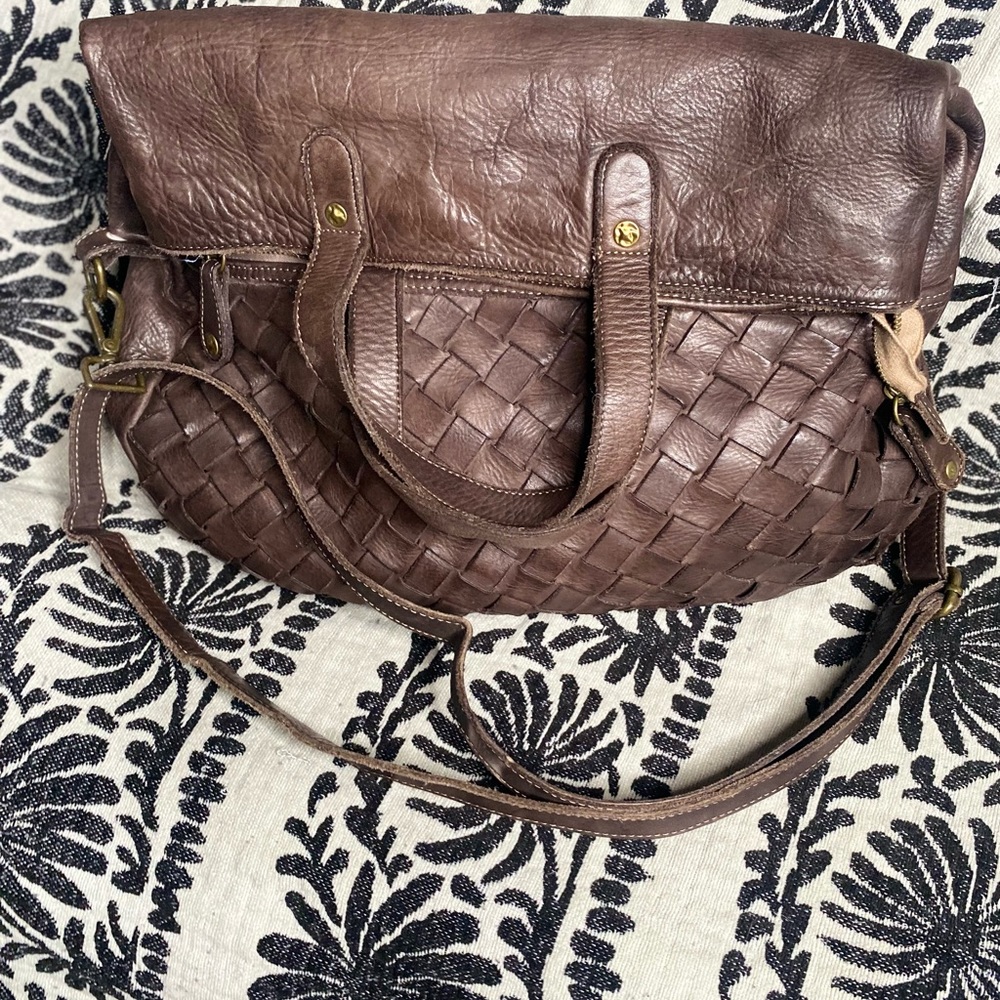 2/$40 Civico93 crossbody oversized real leather bag